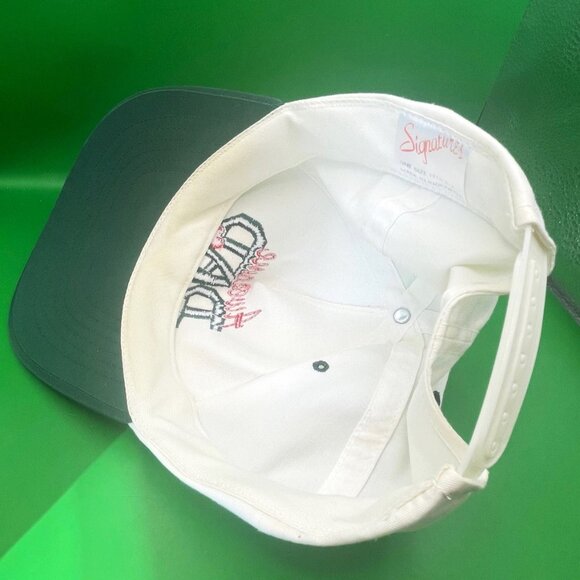 Signature Awesome DAD Embroidered Cap Green White Snapback Hat Fathers Day Gift - Picture 2 of 9